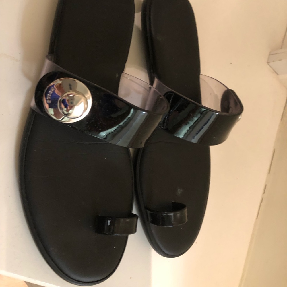 Hogan Patent Leather Slides